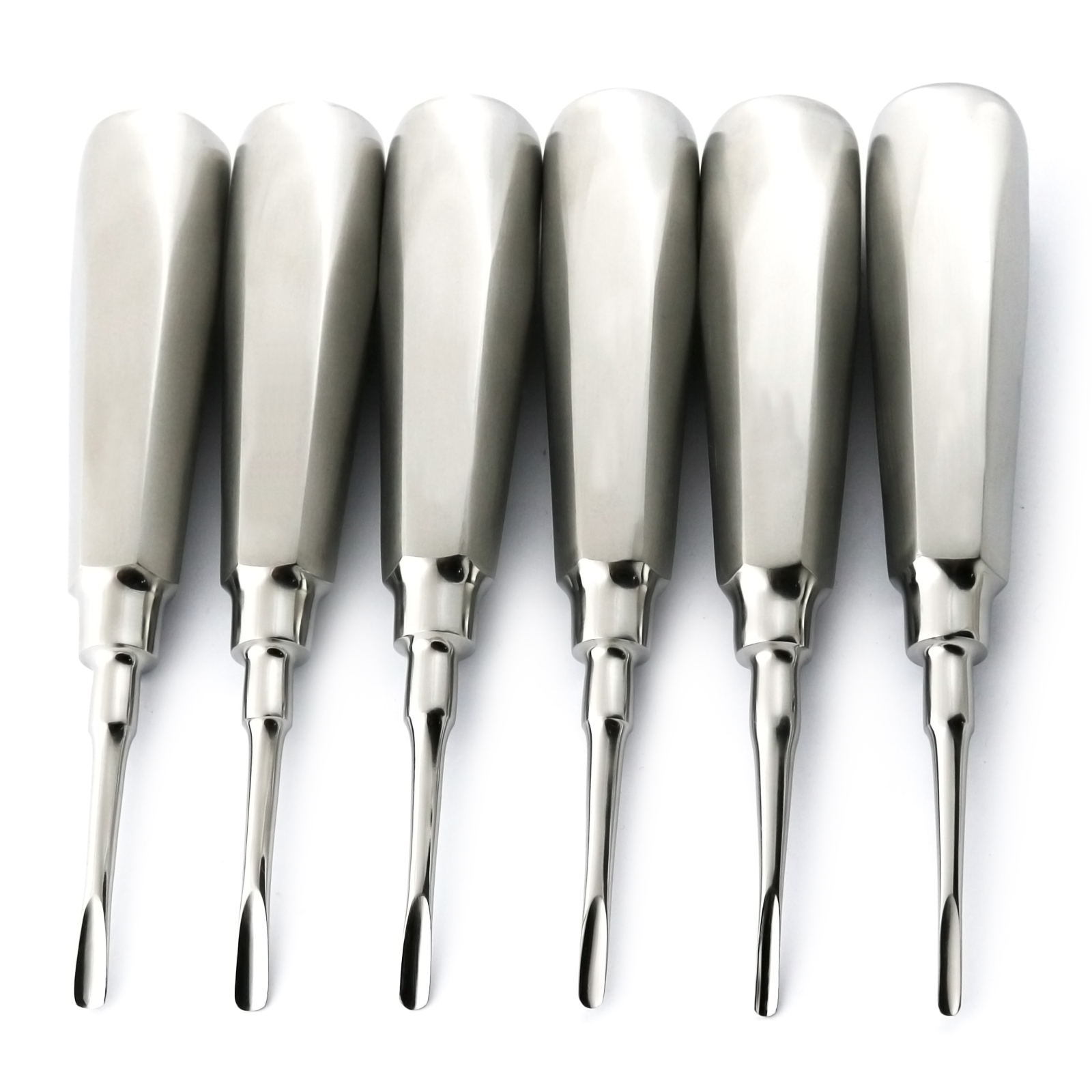SET OF 6 MILLER EAST WEST RIGHT LEFT CURVED DENTAL TOOTH EXTRACTING ELEVATORS EB - Foto 10